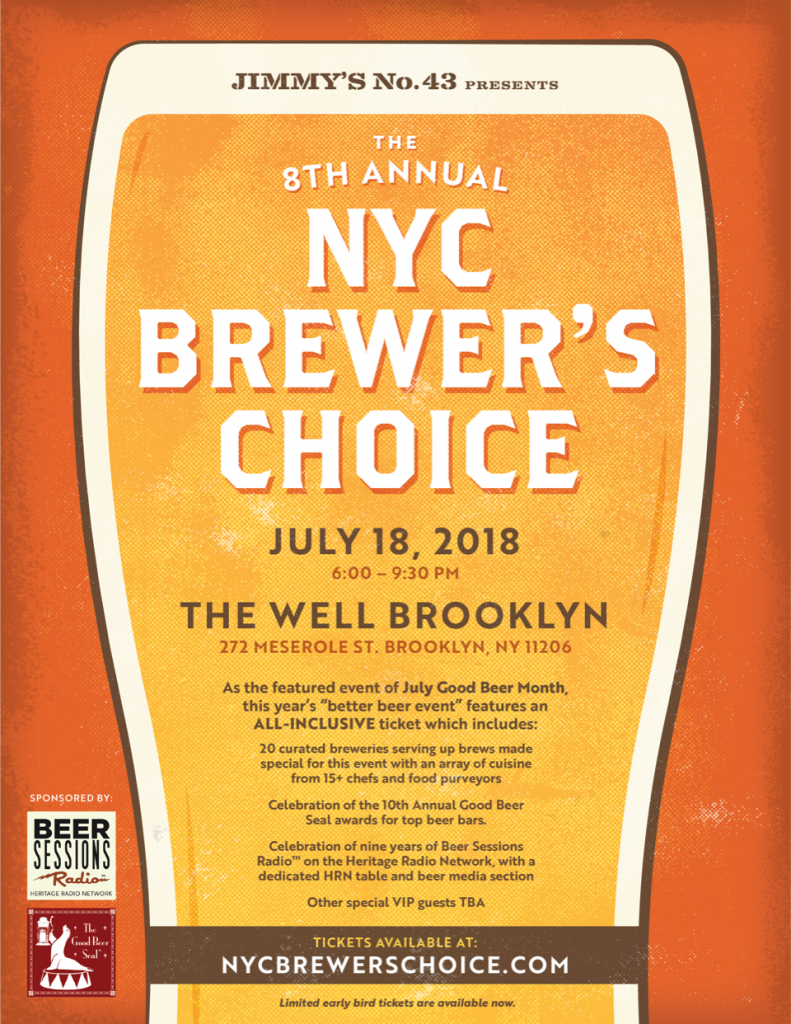 Next week the 10th Annual Good Beer Seal awards will be announced at the NYC Brewers Choice Event in Brooklyn on July 18th! All inclusive tickets still available at goodbeerseal.com or nycbrewerschoice.com #craftbeer #nyc
