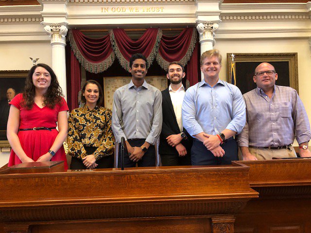 HuschBlackwell's tweet image. Mark Vane (far right) of counsel with @HuschBlackwell and member of Husch Blackwell Strategies enjoyed taking our #Austin summer associates on a field trip to the #Texas State Capitol. #HBSummerProgram #huschpuppies