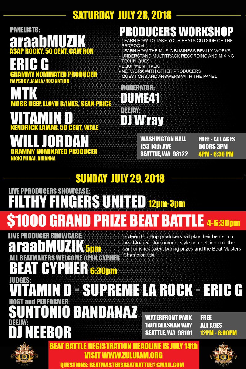 Bandanaz's tweet image. facebook.com/events/1732052…
#BEATMASTERS w/ #206ZULU as part of the #NightsAtWashingtonHall Event Series