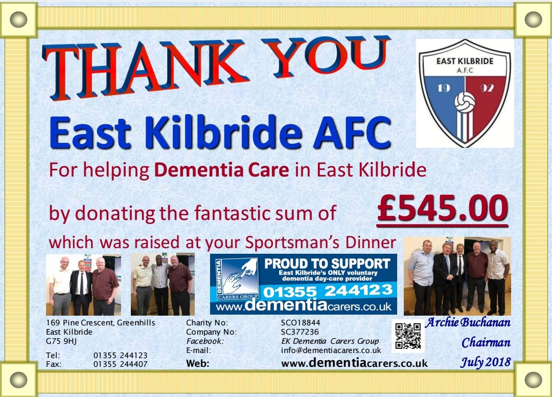 Delighted to have such great support over the last year that has allowed us to give a little back to the community!
