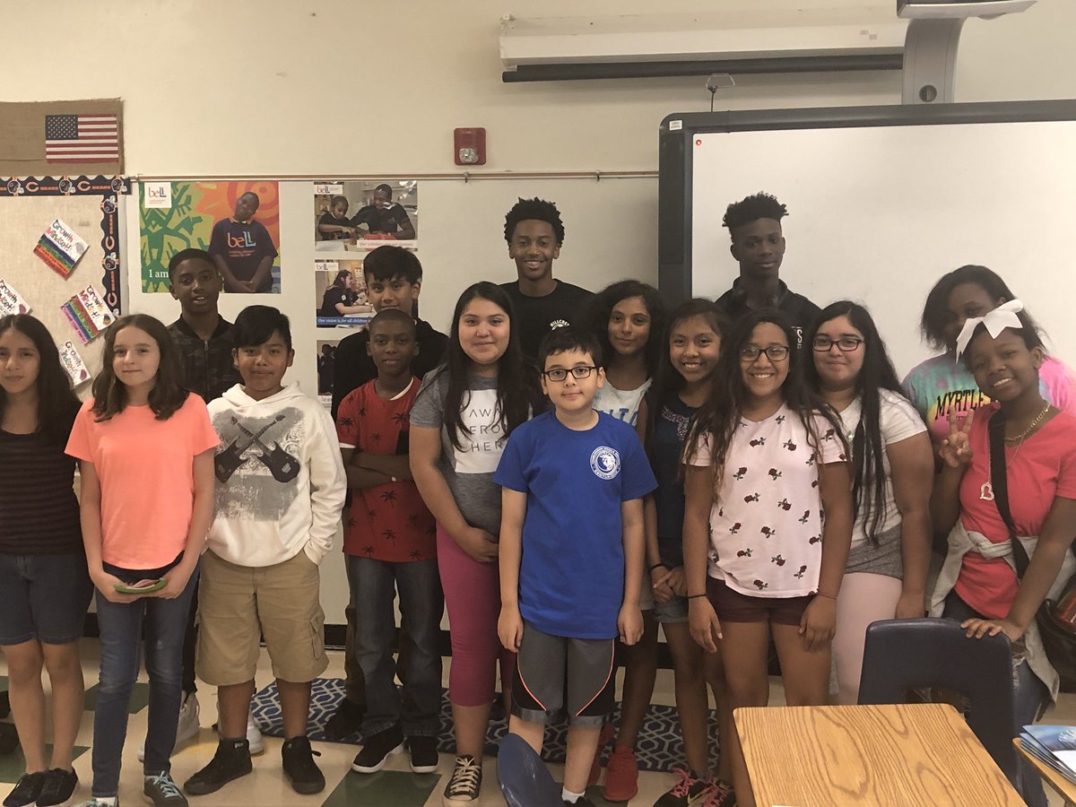 CarlaWpe's tweet photo. Thanks Hillcrest High Varsity Soccer member Ty Simpson for coming to speak to Tanglewood Middle’s Bell summer program students! Great advice about academics, hardwork, team work, leadership, and respect! @hillcrest_coach #bellprogram #gcs https://t.co/zOaMume794