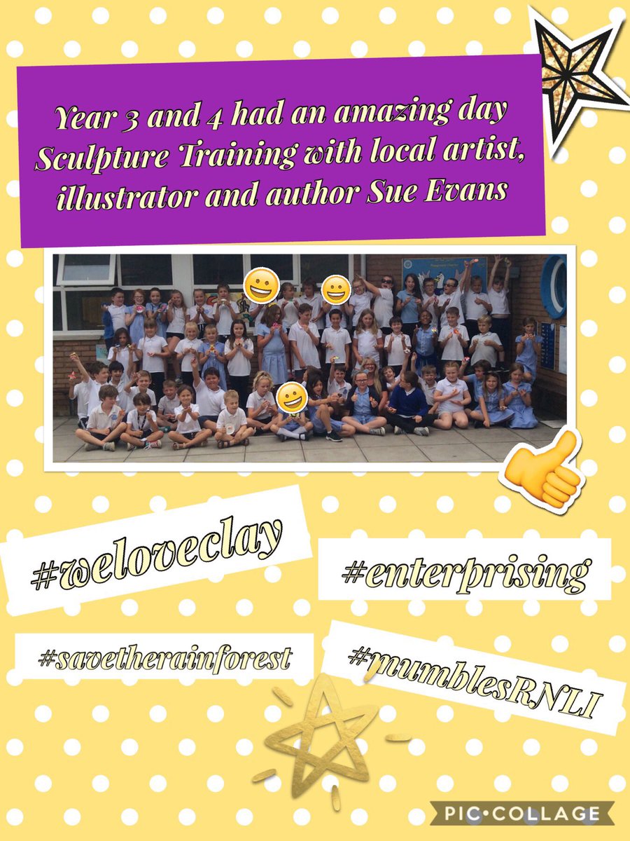 seagull_sammy's tweet photo. A fantastic day for Year 3 and 4 working with local artist Sue Evans. #expressivearts #claysculptures #Enterprising #rnlimumbles #savetherainforest https://t.co/YUsuf7npuf
