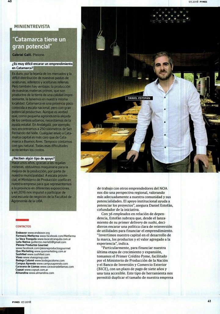 ClusterTucuman's tweet photo. Destacan en la Revista Clarín PyMEs al Ecosistema Emprendedor de Tucumán en el NOA y a la empresa Viveo. https://t.co/DyZLjL9rr8