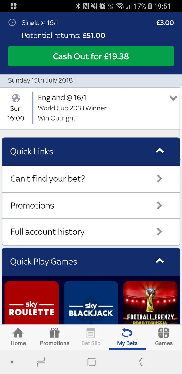 @SkyBet surely this should be £19.66 #dontcashout #itscominghome #whyonlythreepounds