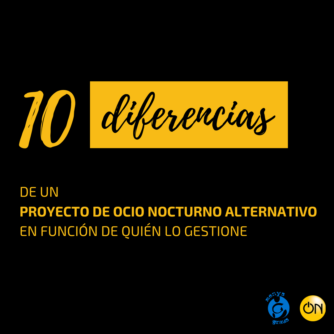 MenysGraus's tweet photo. Por eso, a lo largo de los próximos días, explicaremos las 10 diferencias que, desde nuestra experiencia, creemos que existen entre un programa de ocio nocturno alternativo realizado desde una asociación juvenil y uno realizado desde la administración. [4/4] https://t.co/h0txIAoPWh