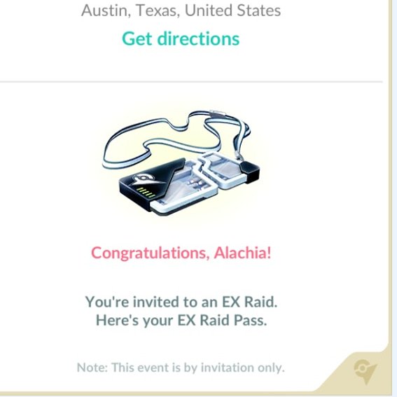 alachia's tweet image. What the what?!! It appears our bus fail last week during the Articuno day paid off. Our last minute sprint into the park triggered an ex raid!! #exraidpass #pokemongo