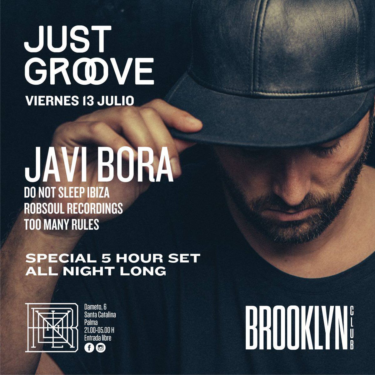 Este viernes Brooklyn Club (Palma de Mallorca) con <a href="/JaviBoraMusic/">Javi Bora</a> (Do Not Sleep Ibiza I Robsoul I <a href="/toomanyrules_/">Too Many Rules</a>)

<a href="/broolynclubpal1/">broolynclubpalma@gmail.com</a>