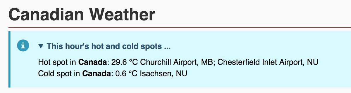 Pat_wx's tweet photo. A fairly rare occurrence of Canada's hotspot being a tie with #Nunavut!
#NUwx #ChesterfieldInlet #Canada https://t.co/VnB2mKenXW