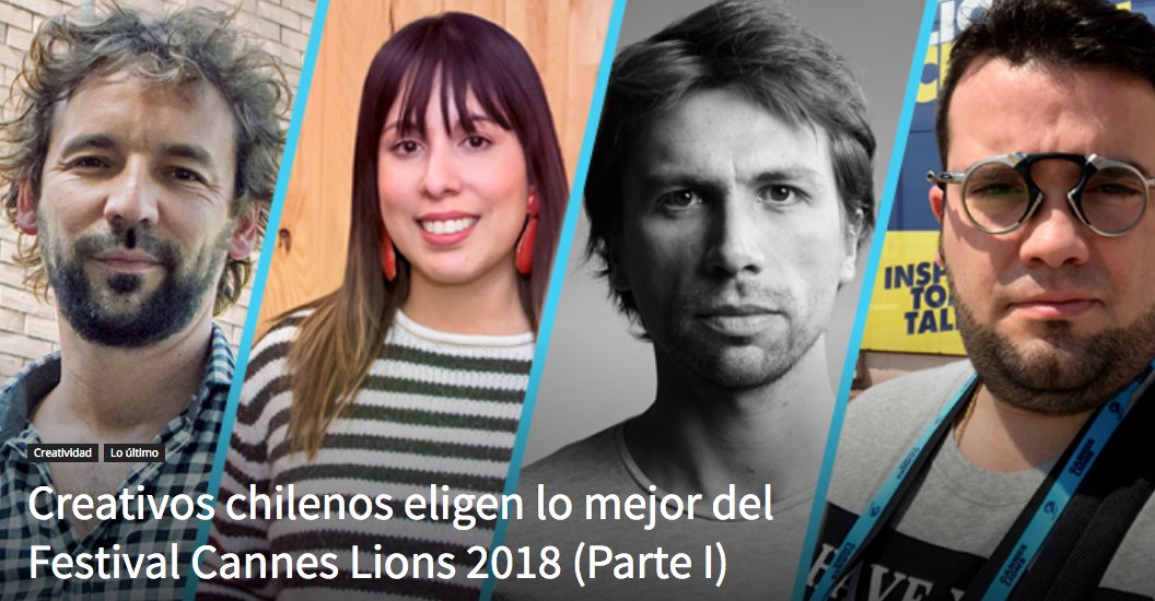 Agencia_Lemon's tweet photo. Nuestro Director Digital Luis Pittol representó a @Agencia_Lemon en el Festival Cannes Lions 2018 junto a otros creativos chilenos. Revisa la nota realizada por @AchapAG donde comentamos cuáles fueron las campañas y charlas más destacadas en el certamen. https://t.co/OTUwjJhybW https://t.co/rgepF1rpUb