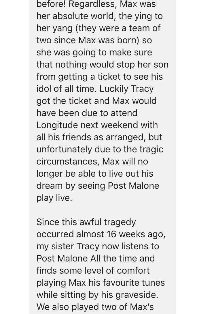 daragh_kelly's tweet image. @PostMalone if you could please dedicate a song to my friend Max Mason this Friday, that would be great.
Thank you