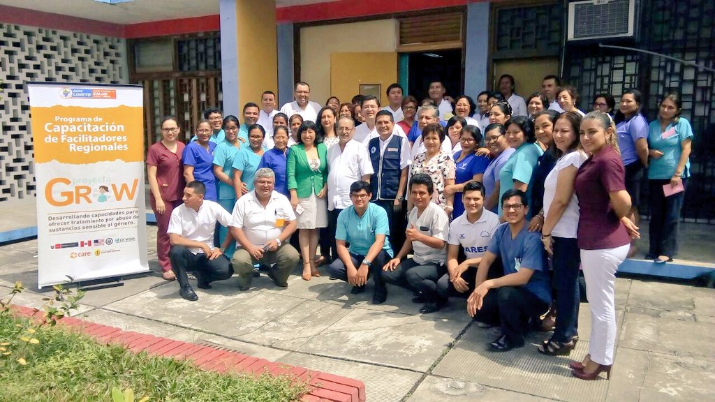 ProyectoGrow's tweet photo. Felicitamos a los profesionales de la @Diresa_Loreto que contribuirán al tratamiento por el abuso de sustancias en mujeres de la región.
#ProyectoGrow #CadaVezMásCerca @SaludMentalPeru @CAREenPeru @USEMBASSYPERU @DEVIDAPERU https://t.co/UxS1IaRBOJ