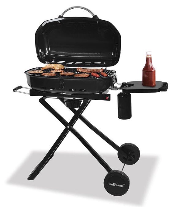 This is our Uniflame® Outdoor LP Gas Tailgate BBQ Grill. thegrillgods.com/collections/gr…®-outdoor-lp-gas-tailgate-barbecue-grill #bbq #foodie #grill #bbqseason #thegrillgods #meatlover #outdoorkitchen #steak
