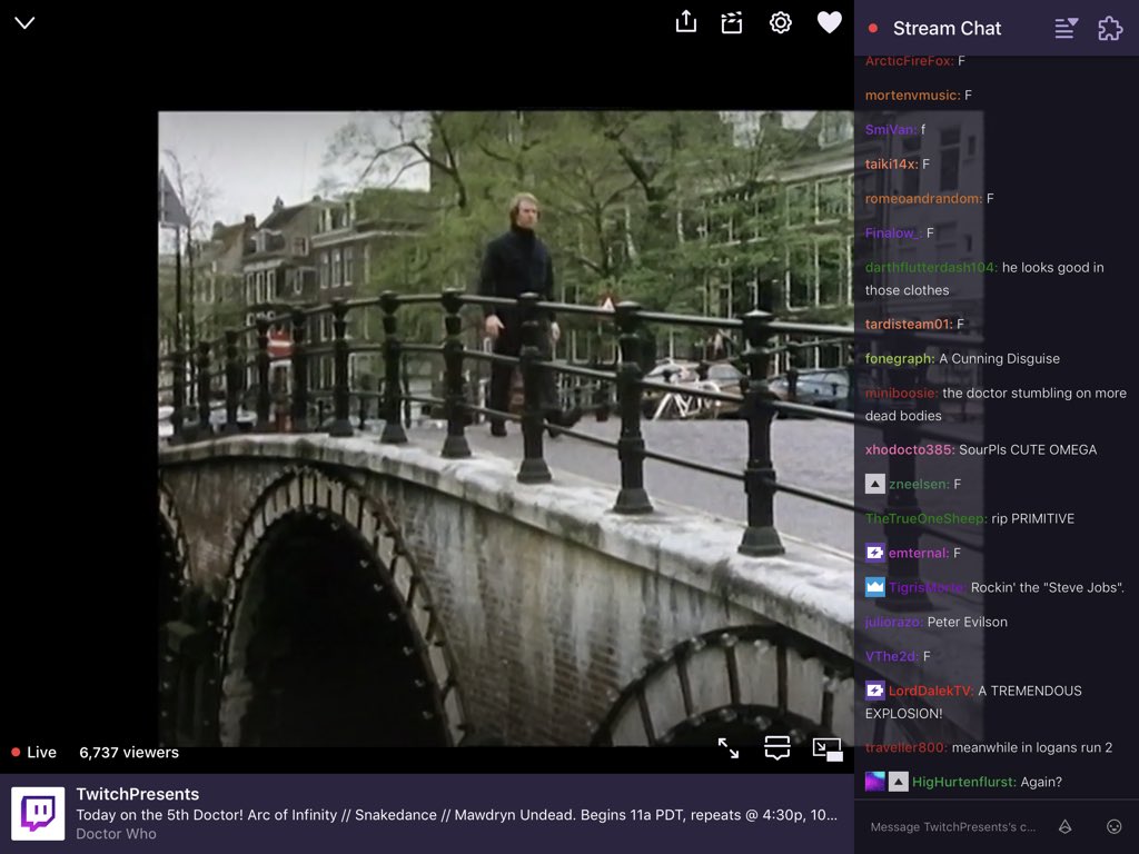 WhoHats's tweet image. Chat are liking Davison Omega.

#ArcOfInfinity on #DoctorWhoOnTwitch reactions. #DoctorWho #ENGCRO #ItsComingHome #ComeOnEngland⁠ ⁠⁠ ⁠#England #WorldCup⁠ ⁠⁠ ⁠⁠ ⁠⁠