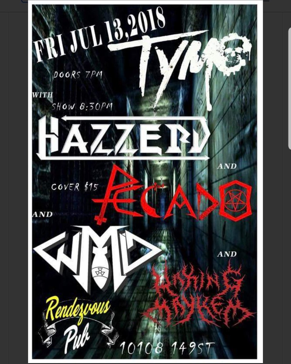 Good ol' Edmonton! Warm them necks up for Friday! Doors 7PM. Riffs 830PM. $15 at the door! Let's get it! #edmonton #yeg #thrash