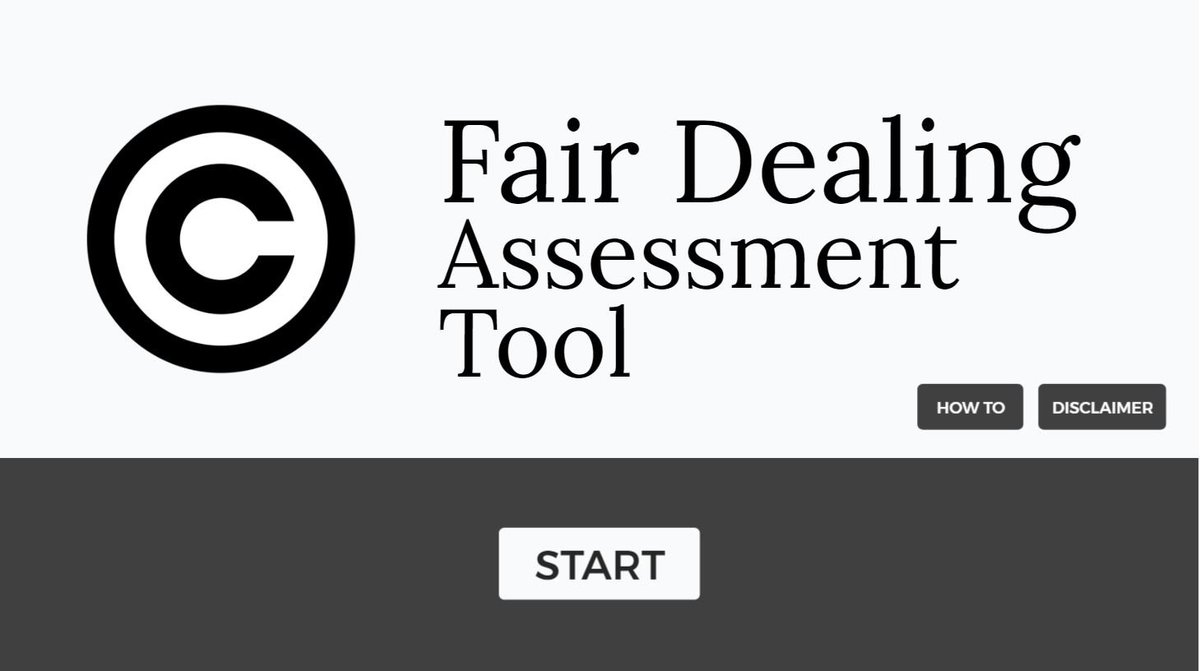Libraraga's tweet photo. My @senecalibraries colleagues and I created a #fairdealing assessment tool to support our faculty: https://t.co/JFw4YbVTLs. The tool is an adaptation of @AthabascaU Library's Fair Dealing questionnaire and is available under CC BY-NC 4.0 license. #copyright #canadiancopyright https://t.co/nCYIJc0ig5