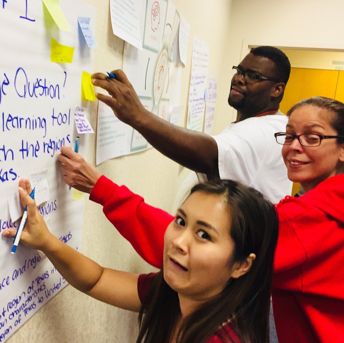 MrPacleb's tweet photo. “Math Radicals” team having fun with the camera while still #engage2Learn with the #FWISDLearning model! #MathTeachers #LowKeyGoofy @engage_learning @FWISDCurriculum @witty_KK https://t.co/8sju6hph3j