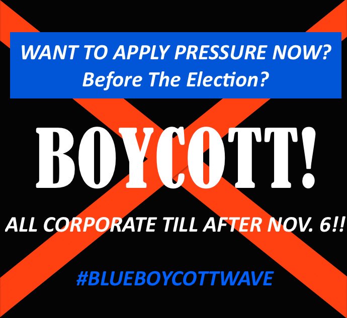 Austin_Native1's tweet photo. @Grace83099455 @AllResistNews @ProudResister @SenWarren @KamalaHarris @SenSchumer @sahluwal @TeaPainUSA @RepAdamSchiff @AdamParkhomenko @tedlieu @brycetache @SaysHummingbird @joncoopertweets @funder @PalmerReport @CoryBooker BOYCOTT THRU NOVEMBER!
It's a great start.
#BlueBoycottWave
#BlueWaveBoycott
#BoycottUSA
#BoycottUSAProducts
#EconomicBoycott
#NationalBoycott
#NationWideStrike
#GeneralStrike
https://t.co/12pjh0LIFv
https://t.co/R0SP1bVa6f
👇
https://t.co/xP5r828dtU https://t.co/nHhHIz0Jl1