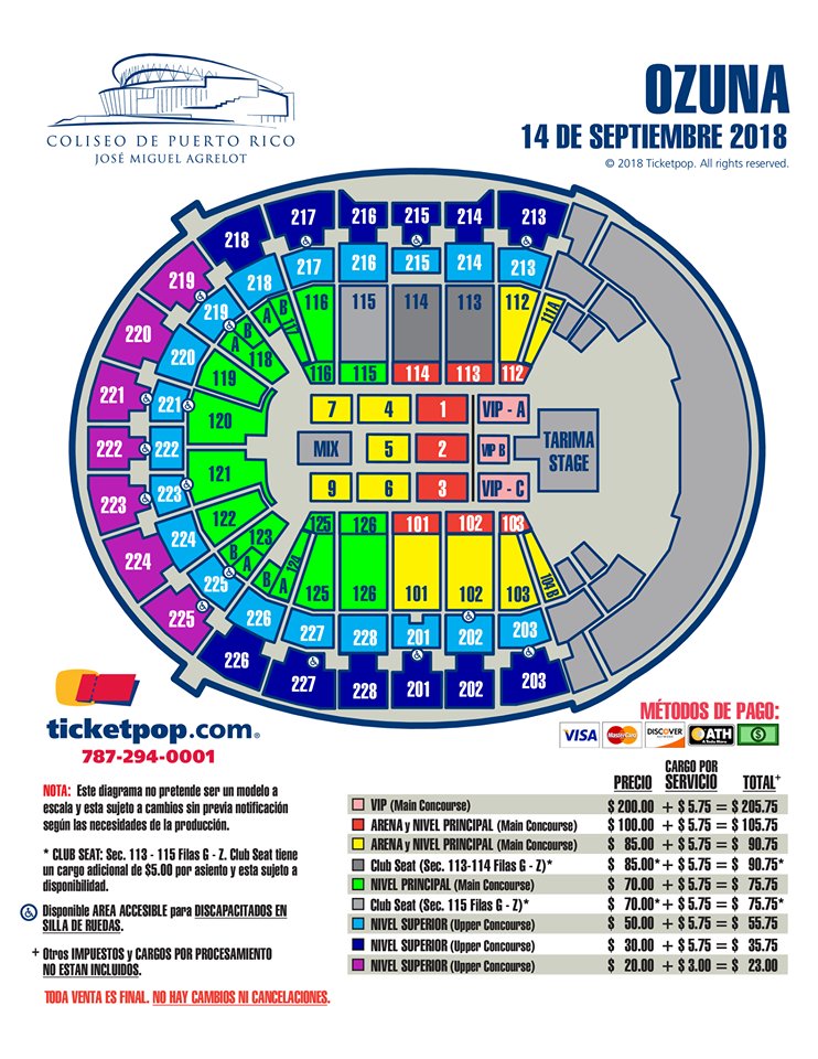 Coliseo Roberto Clemente Seating Chart