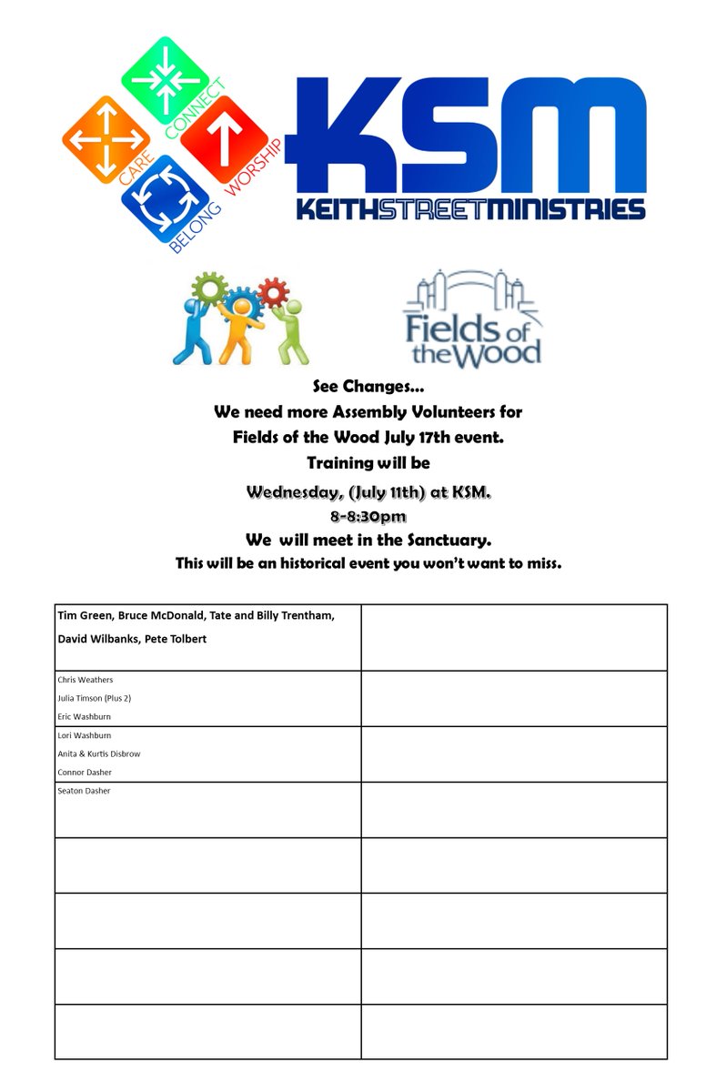 experienceksm's tweet photo. Training Tonight for Fields of the Wood Volunteers at Keith Street Ministries. 8pm https://t.co/CUmZOlBH0H