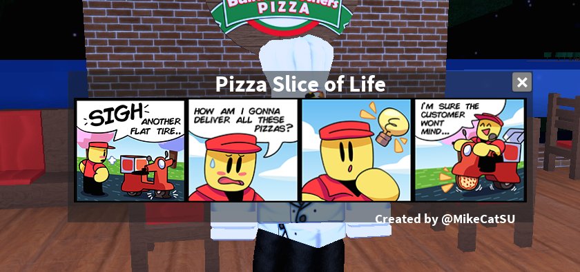 Roblox work at a pizza place comics