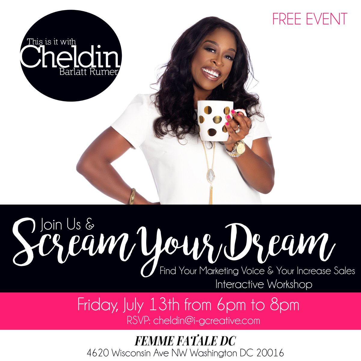igcreativeinc's tweet image. We are heading to @washingtondc this Friday to encourage area #womenleaders to #ScreamYourDream! We are so looking forward to sharing the #ScreamMessage with a great group of #DC #entrepreneurs and #SmallBusiness owners. #Networking #FreeEvent @ThisisitTV @CheldinBarlatt