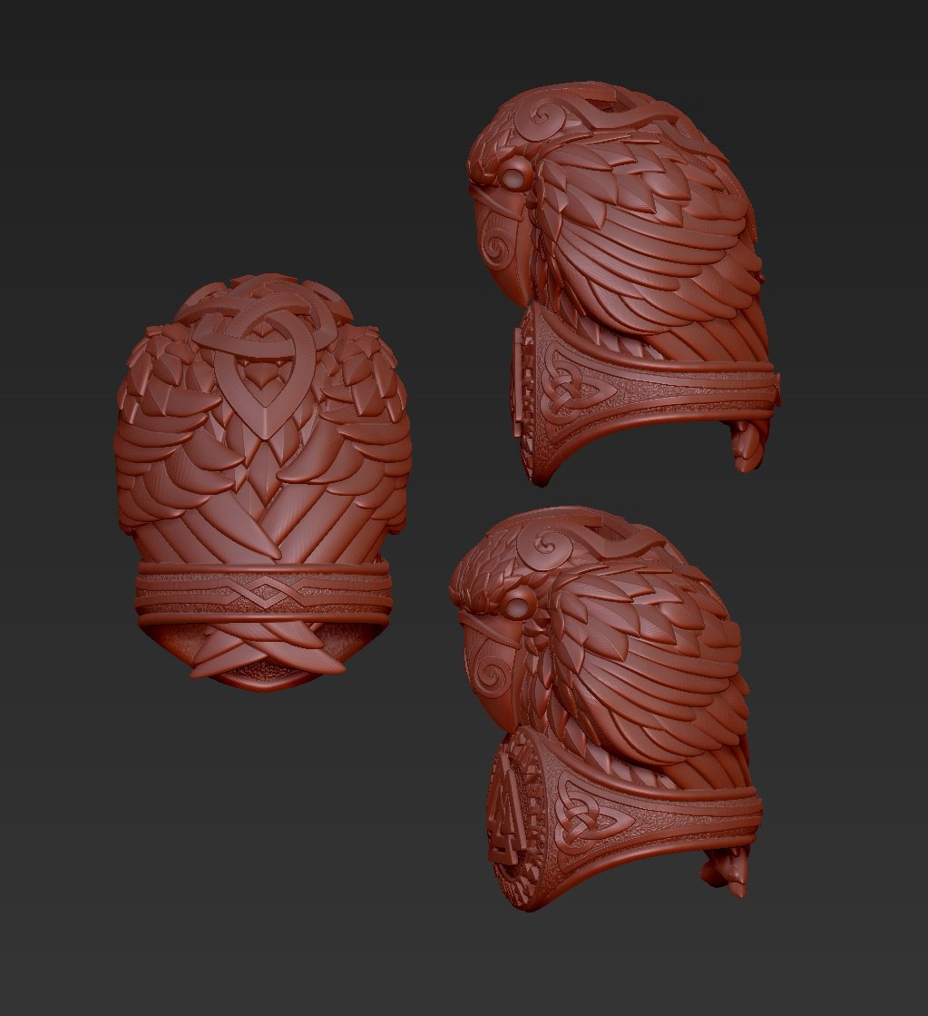 SKrasnovy's tweet photo. 3d модель бусины для темляка "Ворон Одина" #темлячнаябусина #паракорд #бусинадлябраслета #темляки #браслетизпаракорда https://t.co/5kchYsN8ep