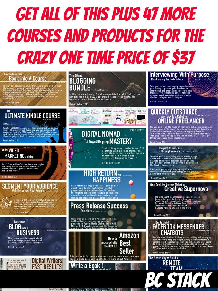 SocialSaraB's tweet photo. For only $37 (#AD)  - Have you heard of BCStack from @BloggingConc a great source of over 65 products for Entreprenuers and Bloggers?  Only 2 days left to purchase --> 
 https://t.co/4DqxU4LqxF https://t.co/bnB111JwUo