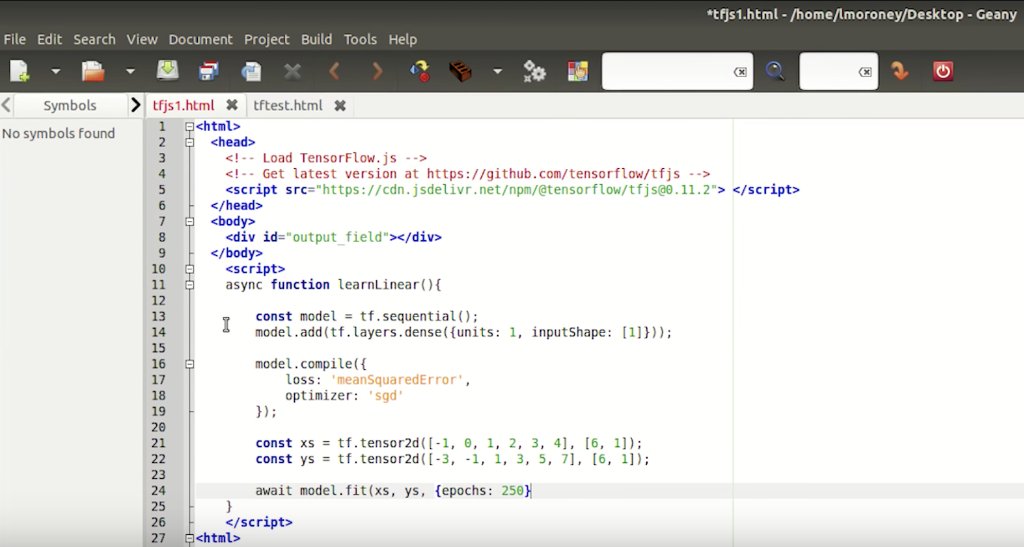 TensorFlow's tweet image. Want to learn how to do Machine Learning right in the Browser using JavaScript? @lmoroney shows you how!
Watch #CodingTensorFlow here → bit.ly/2LcKfSD