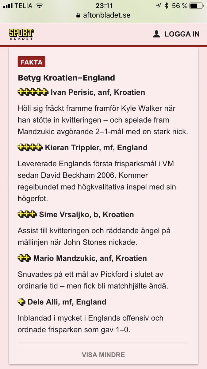 Hur kan inte Modric finnas med här🙈🙈🙈. Outstanding den gubben. Befriande att se en som lirar och inte ligger ner hela tiden👌