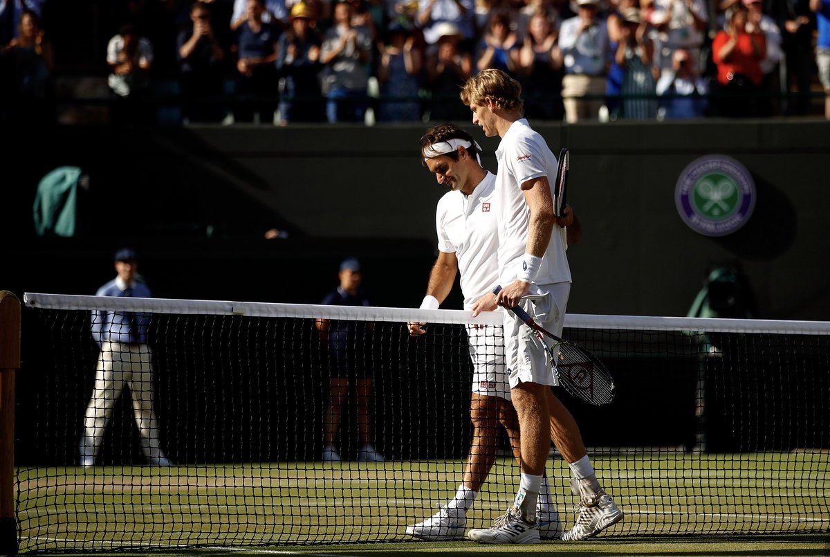 All my respect to Roger. It was an honour to share the court with you. Thanks to all the fans for your support and nice messages. 🙏 #wimbledon