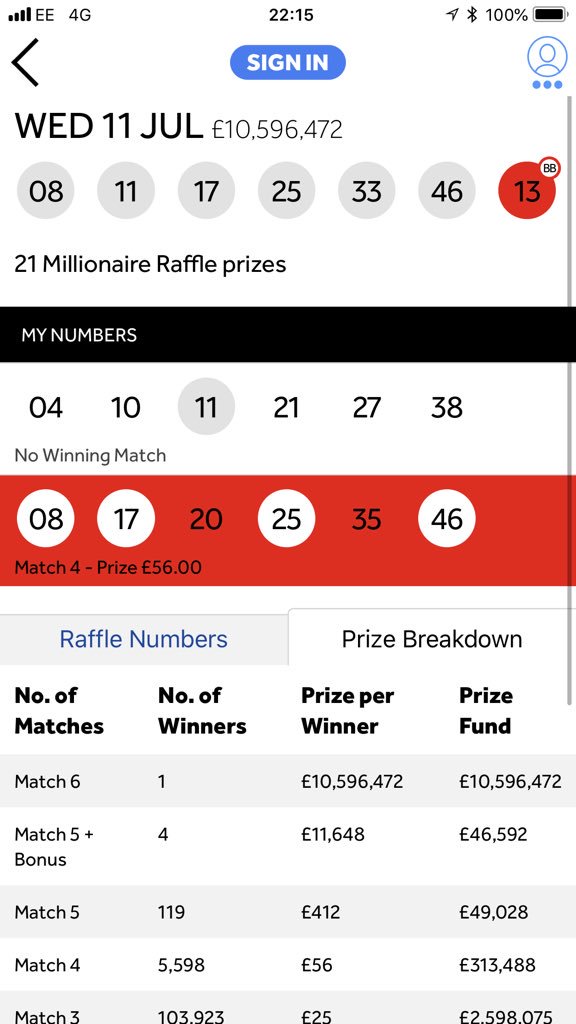 past national lotto results