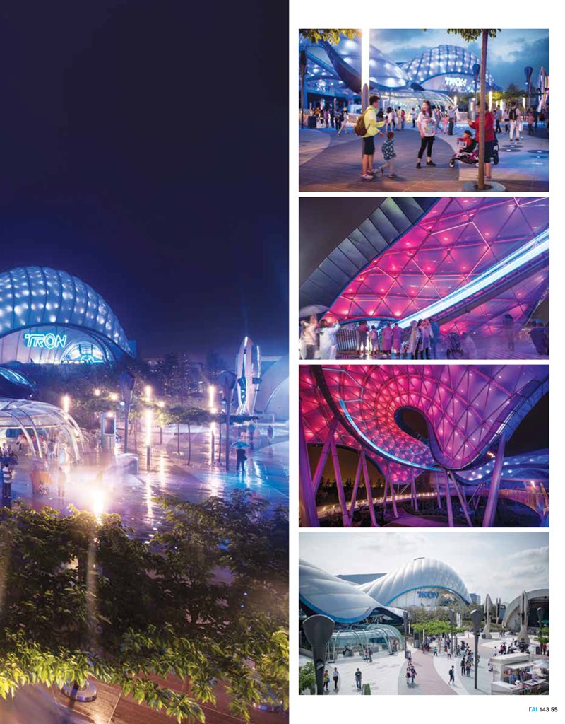 GrimshawArch's tweet photo. Thank you @larca_int for the fantastic spread in this month’s issue No 143 on our Shanghai Disney Resort Tomorrowland - great shots of the ETFE canopy by #stefenchow #shanghai #disney #resort #Tomorrowland https://t.co/1IzhqE1CoM