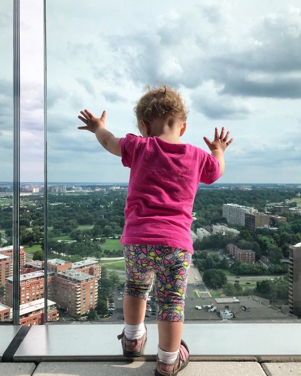 DCUrbanDad's tweet photo. Summers melt my love affair with the Washington, D.C. area into a love-hate relationship. That’s why on muggy days, Addy and I are exploring DC from the inside. First stop, the Observation Deck at the CEB Tower. New blog—> https://t.co/daf3l8c6hL. #mydccool #dadlife https://t.co/0alleHAI2H