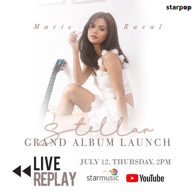 YouTube Live Replay of Maris’ #StellarGrandAlbumLaunch TODAY 
at 2 pm on @StarMusicPH Channel!!!

Please do share up! 🙏🏻🤩
