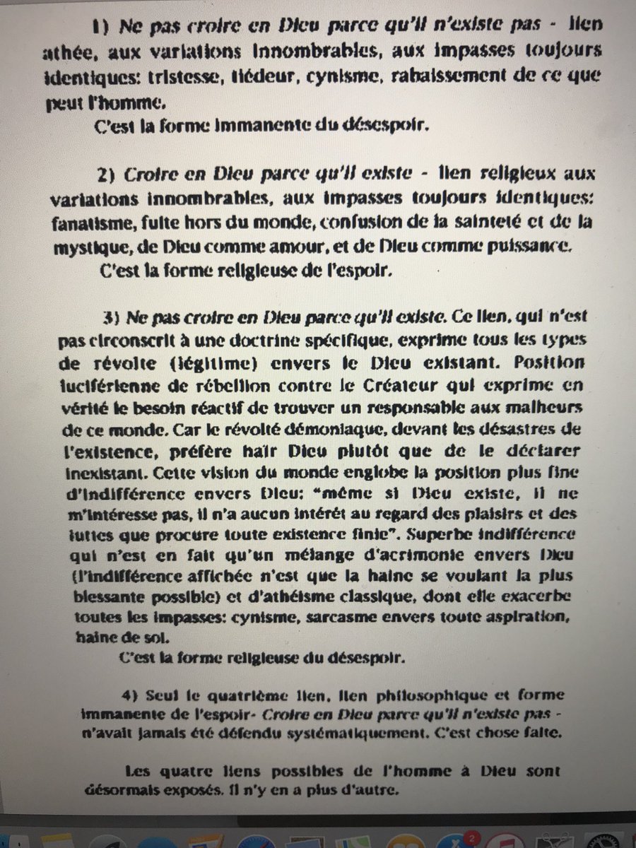 Conclusion de la thèse de Quentin Meillassoux [L’inexistence divine] qui doit vous donner l’eau à la bouche. #atheisme #fideisme #dieu #dilemmespectral #metaphysique #religion