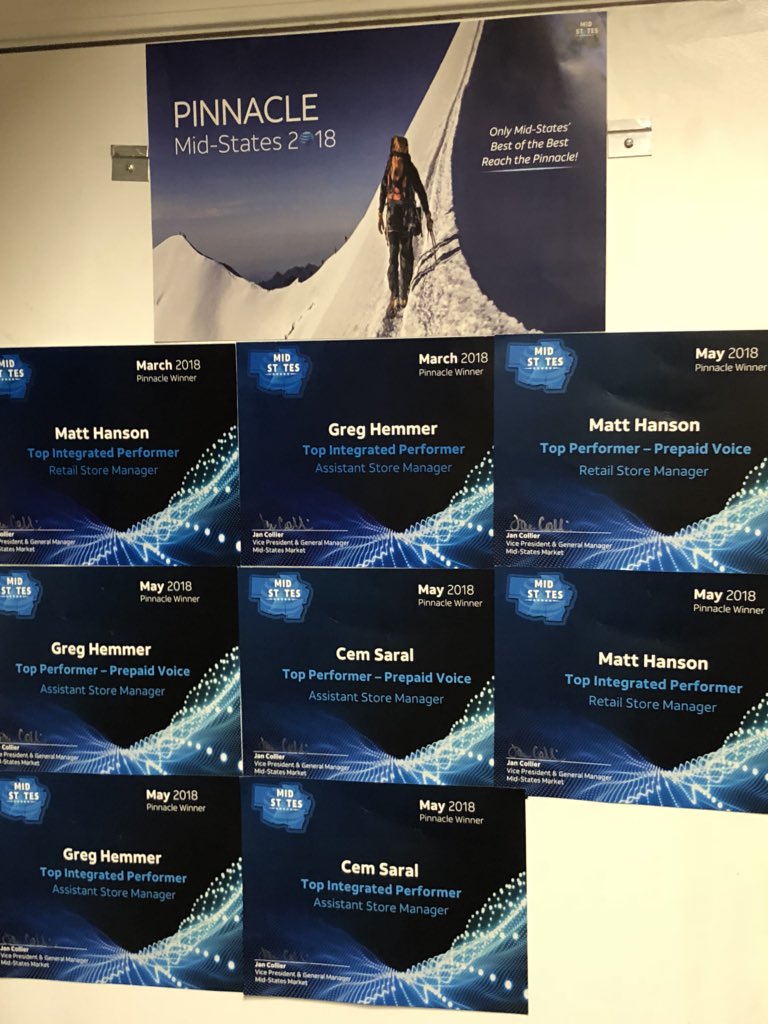 MHanson_allday's tweet photo. When you get May’s awards and the door keeps filling up! Very proud of my ASM’s and the rest of my team! This is all because of you and your hard work! #MidStateProud #POWERcentral #LifeAtATT @mvitty01 @woolverton_b @JCollier33 https://t.co/rNpsmaVRTb
