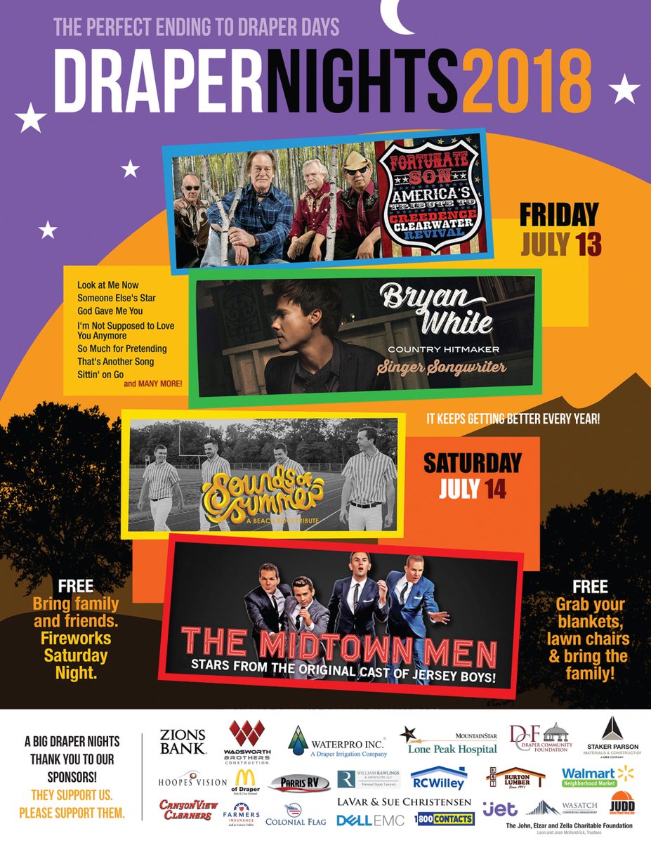 FortunateSonCCR's tweet photo. Coming up Friday the 13th. Fortunate Son and Bryan White together in Draper, Utah
#ccr50anniversarytour #teamremo #peacelovecreedence #drapernights
#ontheroad https://t.co/MyRZAjz58U