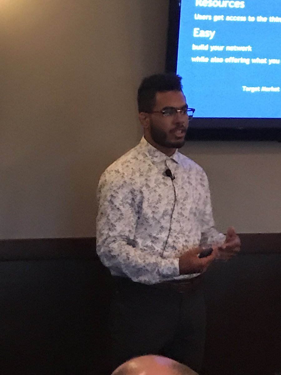 Tanner Lemon of tradeLeaf pitched his trading app which lets small businesses trade for professional services.  At Papa Bear’s Pizza Oven at Belden Village in Canton.  <a href="/SDRDorg/">SunDownGroup</a>