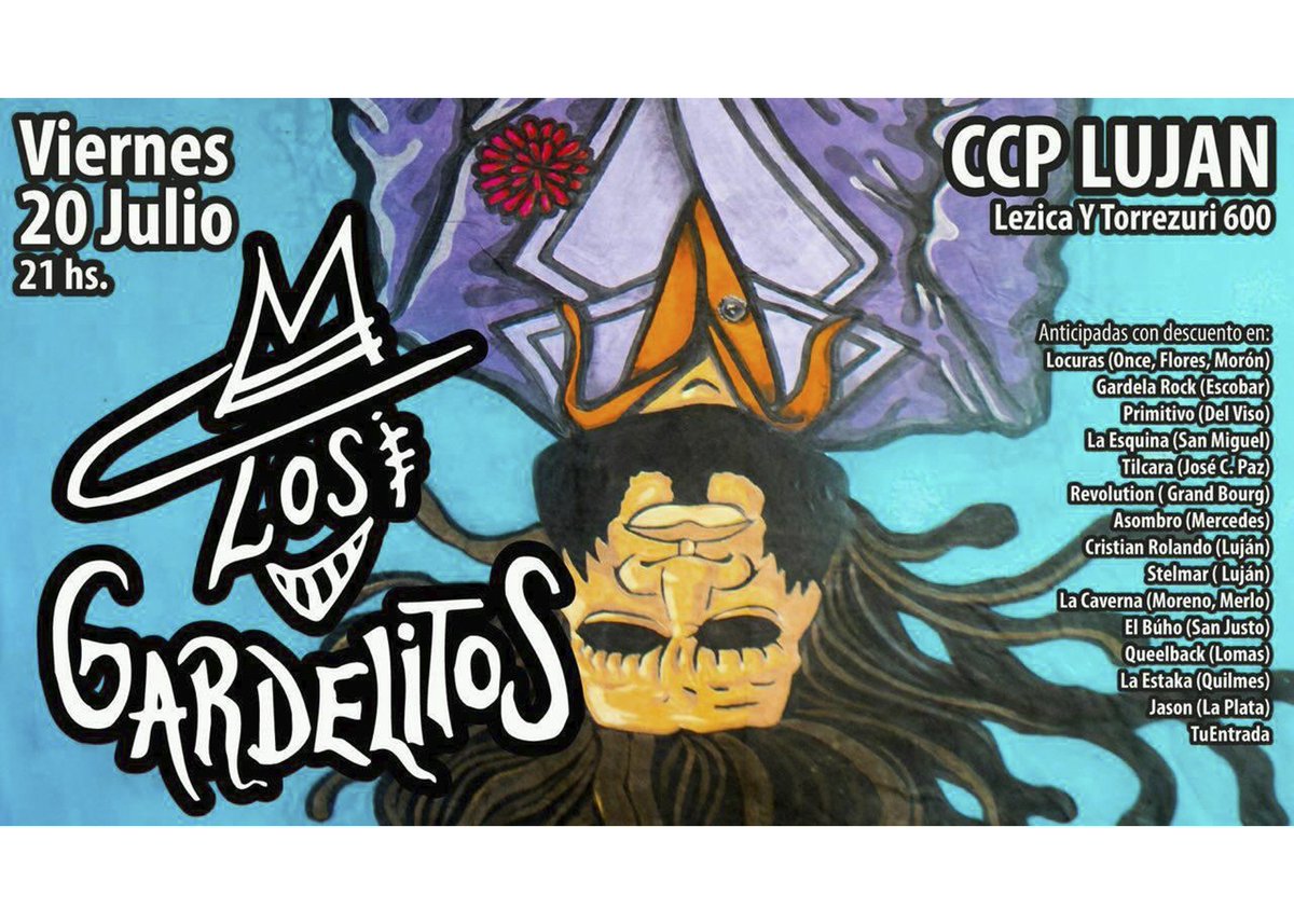 volumen1md's tweet photo. #AgendaVol1
@LosGardelitosOf
📆 20 de julio 📌 #CCPLujan
🎫 Entradas por tuentrada y puntos de venta https://t.co/PZFa4fqGSt