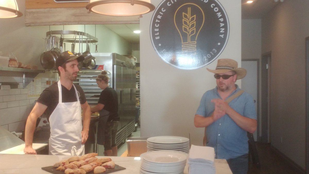 eastbankvariety's tweet photo. @ElectricBreadCo blew me away on the @farm_to_table tour today! Fantastic food, and literally everything is made from scratch..even the mustard on our sammies. I Will definitely be back 😀😀 
#ptbo #lovelocalptbo https://t.co/nIVnIUPxDp