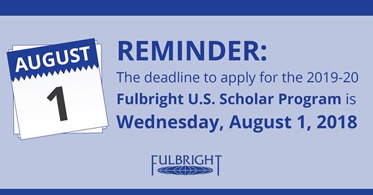 Applications to the 2019-2020 #Fulbright U.S. Scholar competition are due in three weeks! Search awards by region, country, and discipline at awards.cies.org.