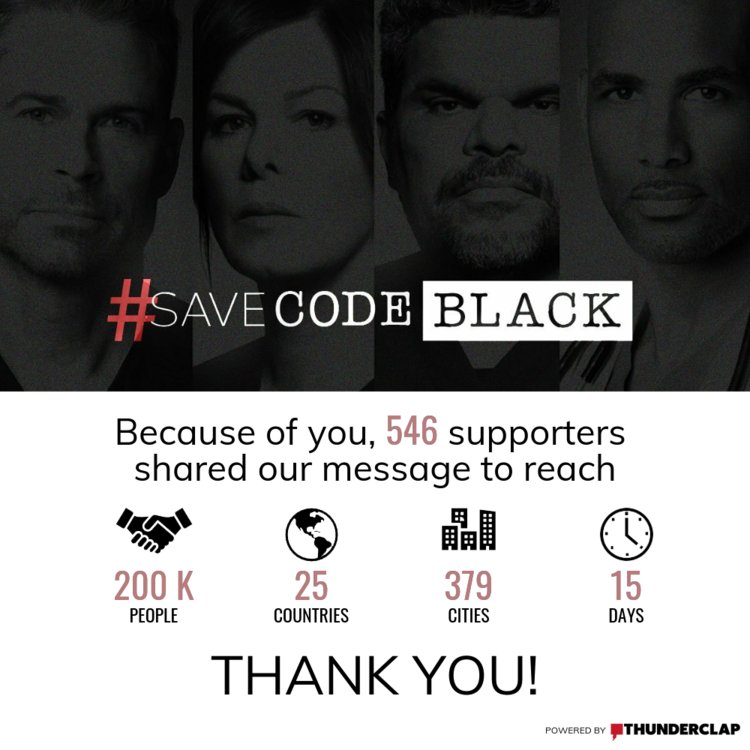 NatalkaL's tweet image. @netflix this is only a small demographic of the loyal #CodeBlack fans around the world! We are now down to the 2nd last episode of Season 3 tonight, PLEASE be our knight in shining armor &amp;amp; #SaveCodeBlack our beloved show! Our Code Black family is not ready to give up or give in!