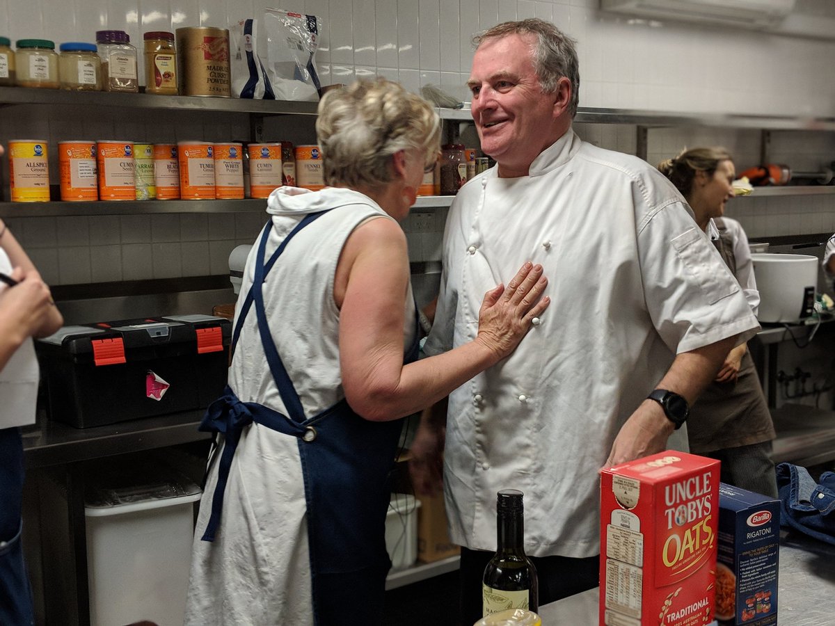 The fabulous Maggie Beer and Peter Morgan-Jones inspiring the cooks/chefs at Bolton Clarke. @mbeerfoundation @pmorganjones @BoltonClarke