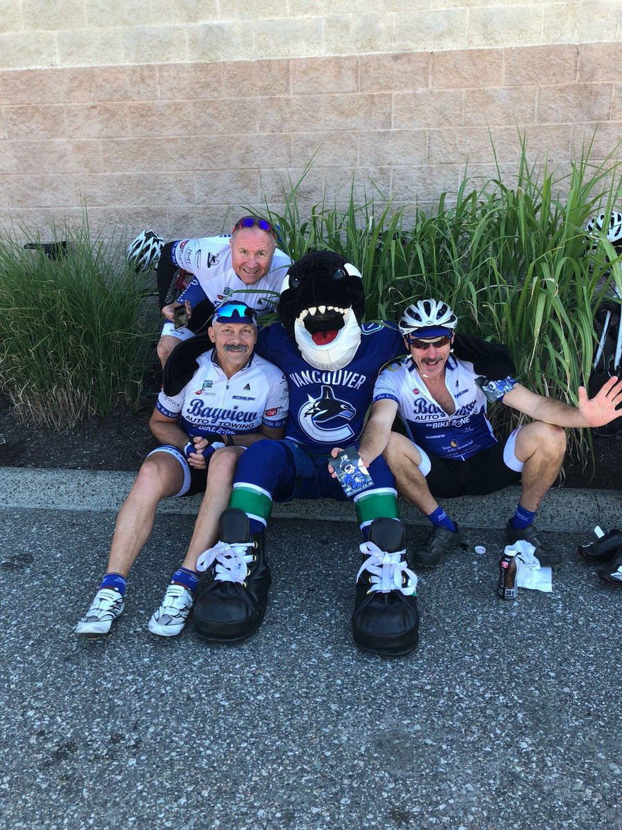 Canucksforkids's tweet photo. What a spectacular day for an epic 165 km road race! Huge thanks to @JBan_Racing, @bandura_jeff &amp; all the riders who raised $13,340 for the #CFKF in support of @CanuckPlace! https://t.co/fb92yL2gp3