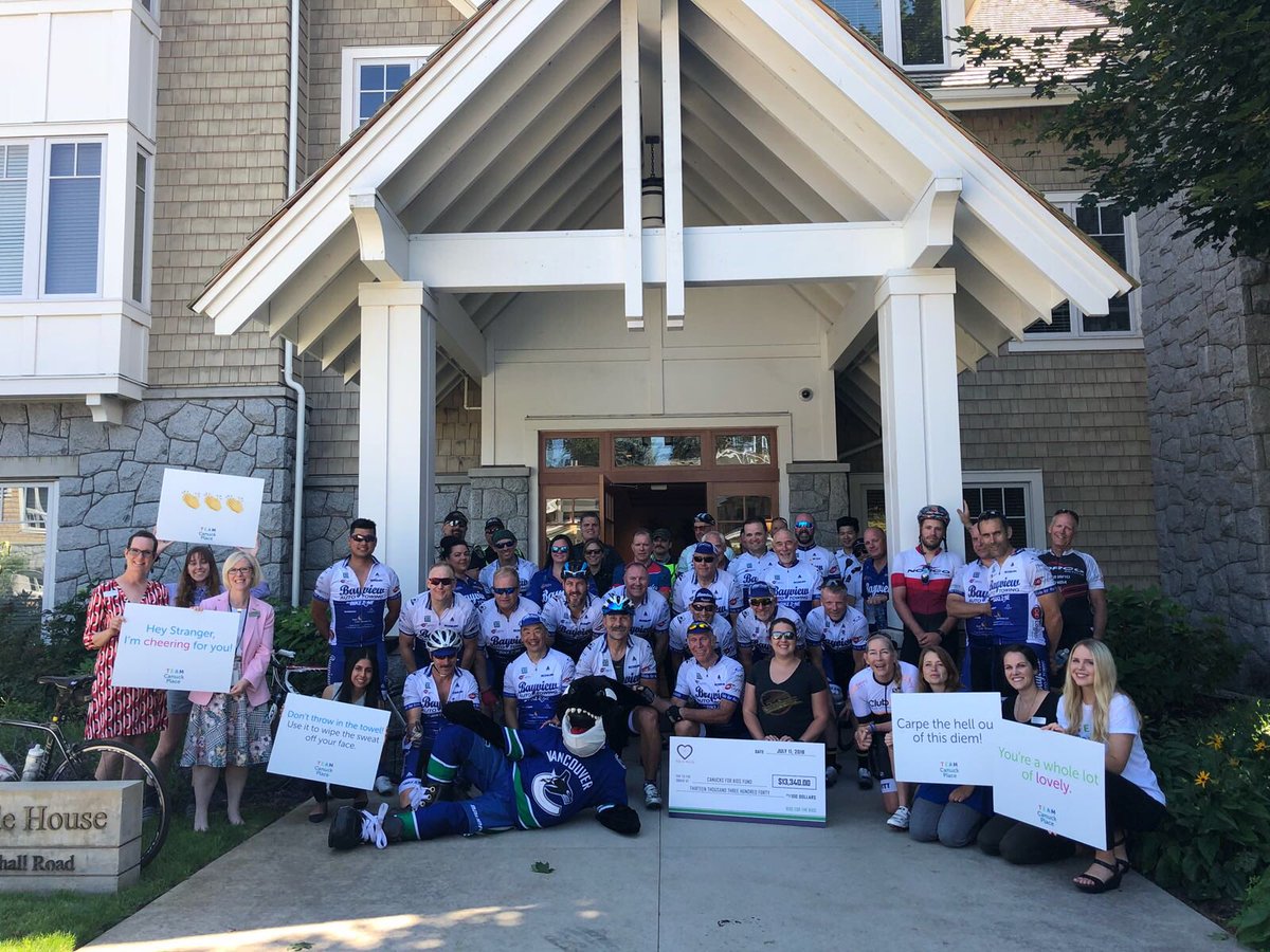 Canucksforkids's tweet photo. What a spectacular day for an epic 165 km road race! Huge thanks to @JBan_Racing, @bandura_jeff &amp; all the riders who raised $13,340 for the #CFKF in support of @CanuckPlace! https://t.co/fb92yL2gp3