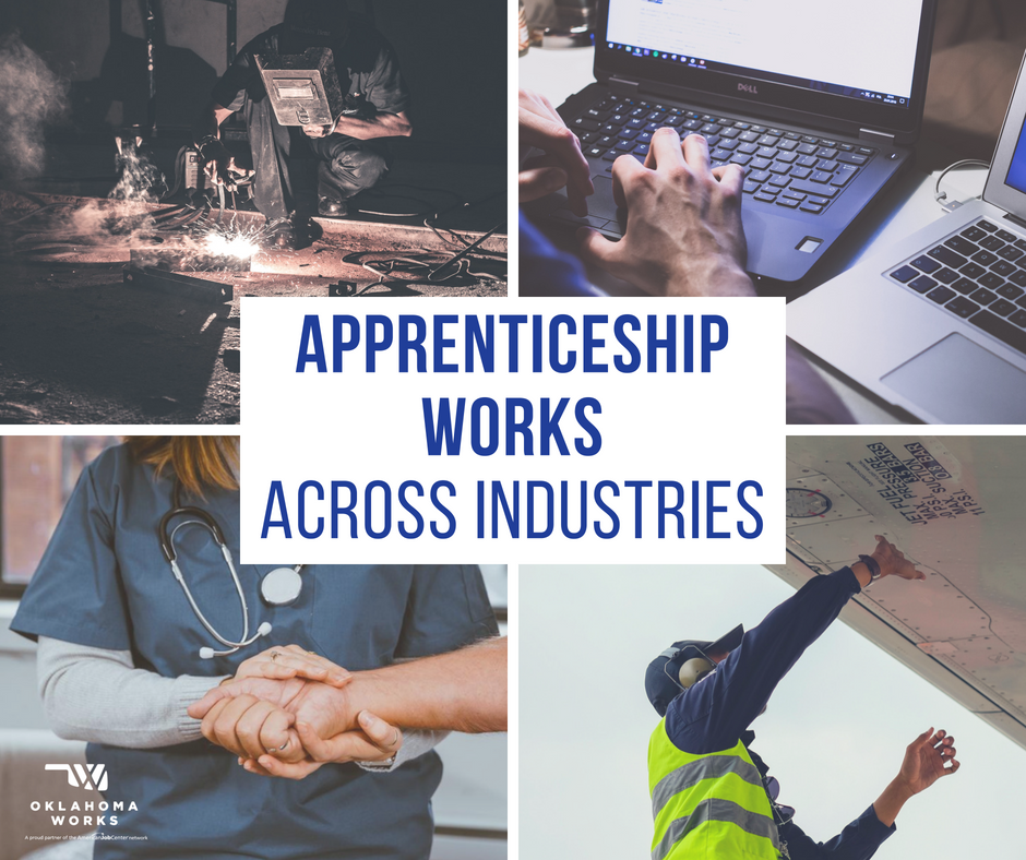 OKLAworks's tweet photo. #ApprenticeshipWorks across industries! Learn more about Registered Apprenticeship at: https://t.co/b9Wlvi0JPr #EarnAndLearnOK https://t.co/Z7EO6jpNke
