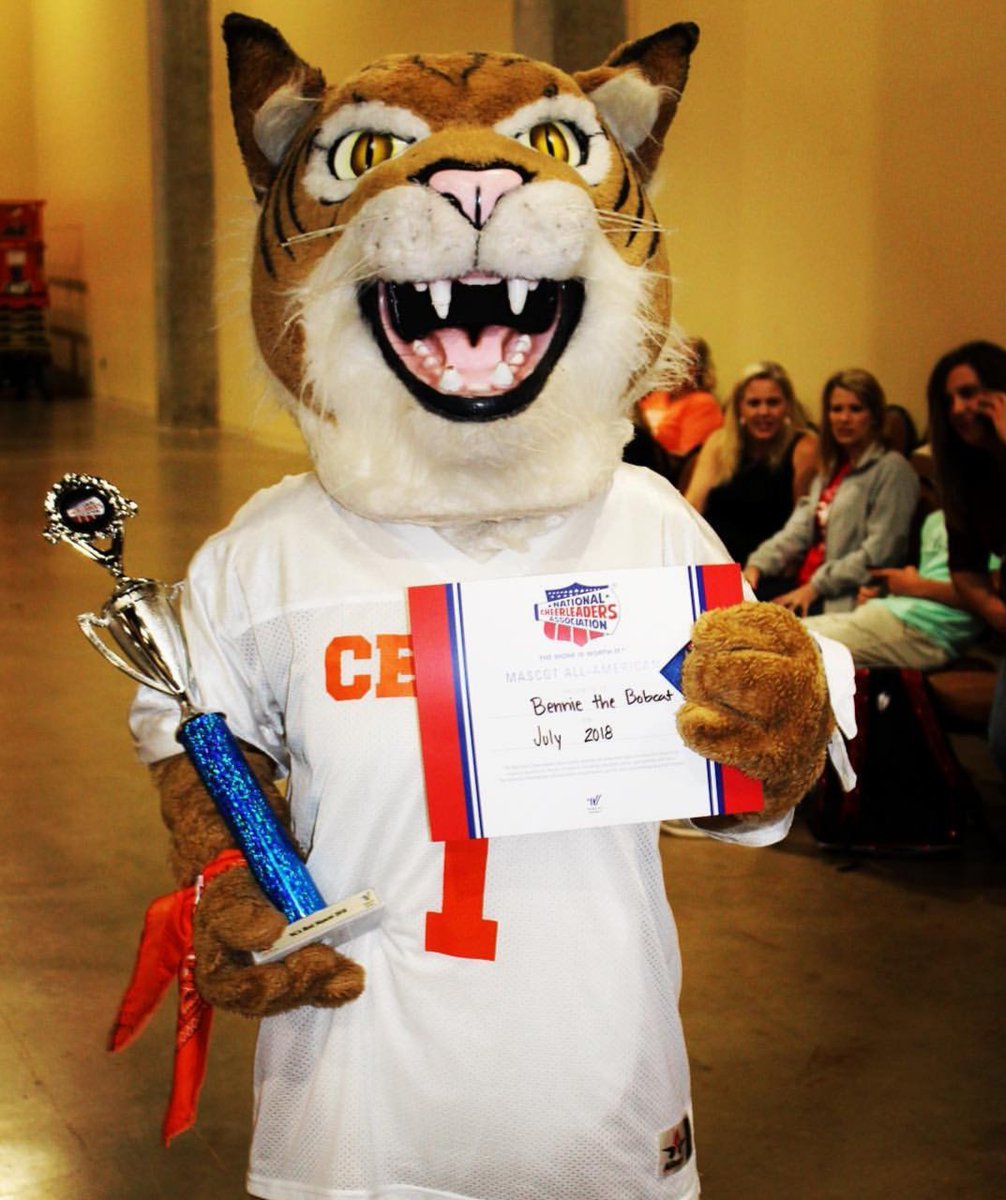 CHSBobcatsCheer's tweet photo. Congrats to our 2018 All American cheerleaders - Bayleigh and Emmalou AND our All American mascot- Bennie! https://t.co/OmJHdf609z