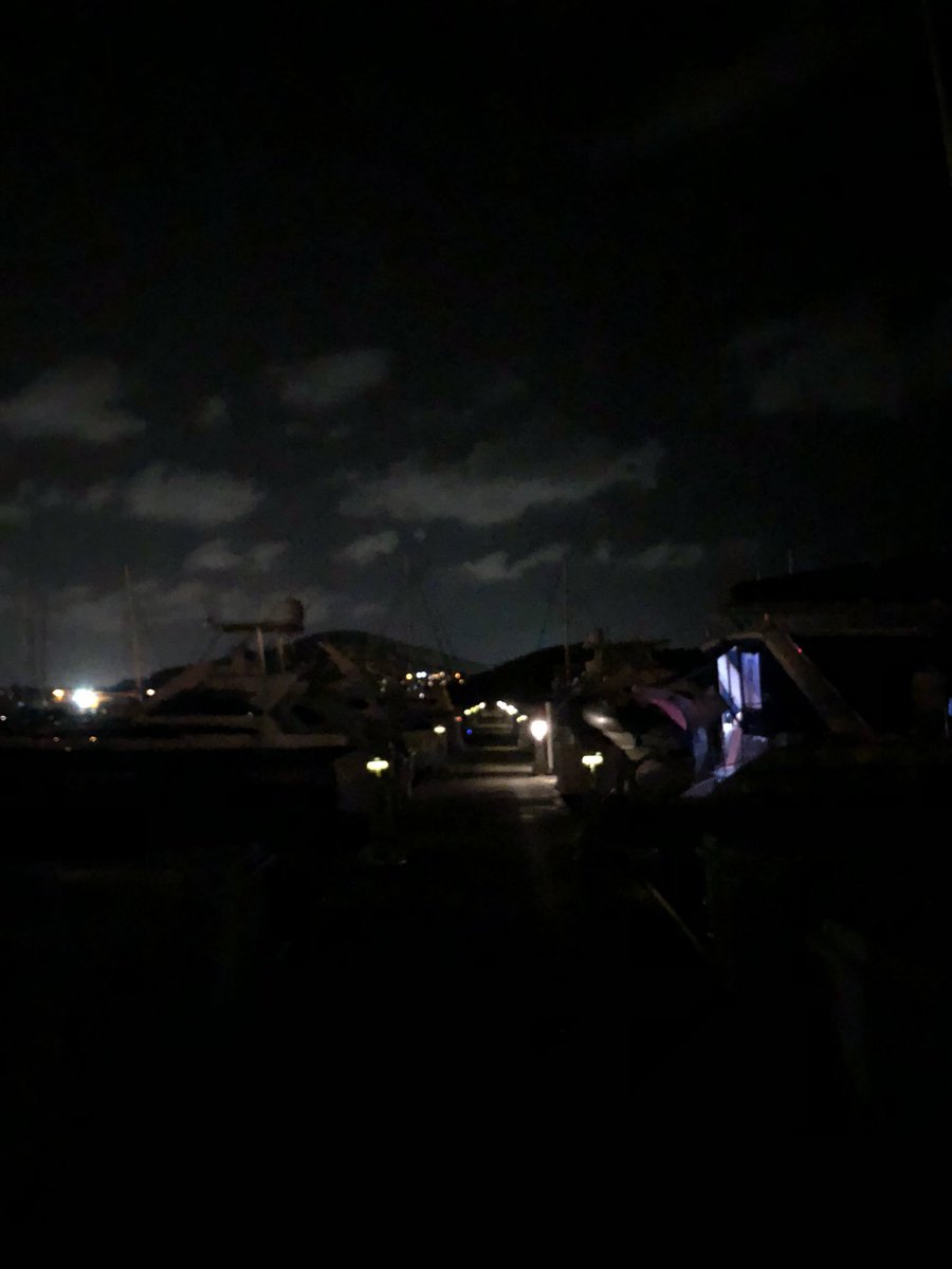 The marina at night. Not as spooky as it looks.