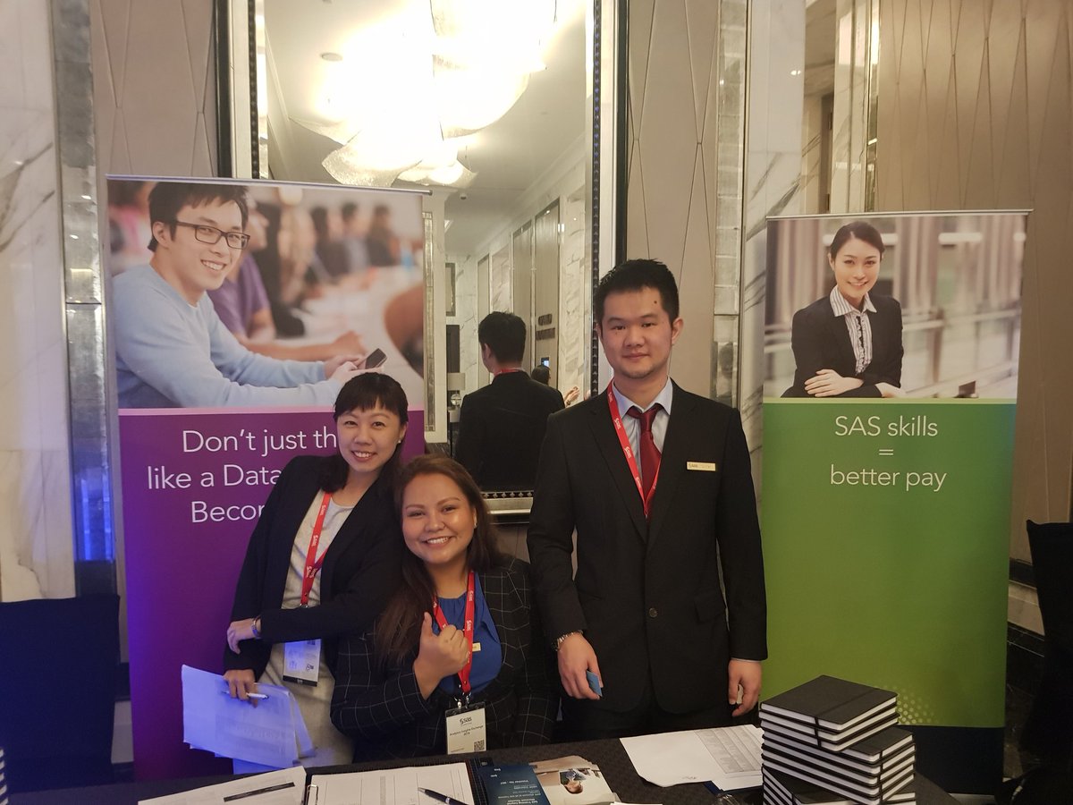 carolynsee's tweet image. Meet the SAS Education Dynamic Trio @ #SASAIX KL. We are here to answer your potential in data sciences.
