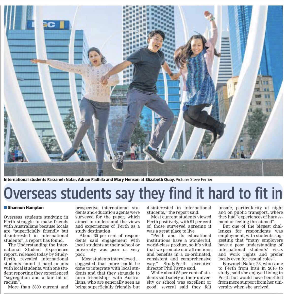 Page 14 of @westaustralian today! 🗞📰 #LiveWorkPlayStudyPerth ✈️🎓 @CityofPerth @QSEnrolmentS @ThePIENews @StudyPerth #wapol